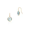 Discount Kolczyki złote blue topaz i brylanty Kolczyki